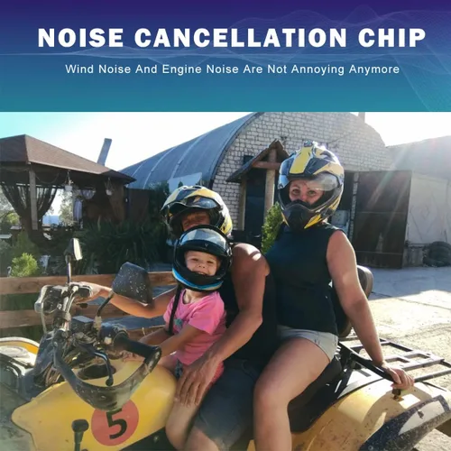 Vista 4 de Inwa Auriculares Bluetooth para motocicleta, casco con cancelación de ruido, auriculares Bluetooth, sistemas de comunicación de motocicleta