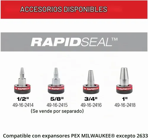 Vista 5 de 2532-22 M12 FUEL - Kit de herramientas de expansión PEX inalámbrico de 3/8 pulgadas - 1 pulgada con (2) baterías de 2.0 Ah, (3) cabezales