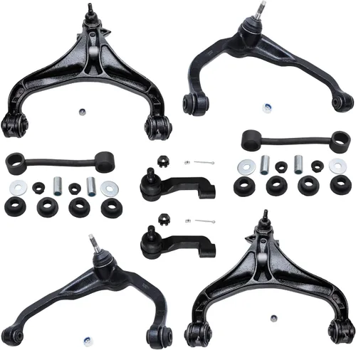 Vista 218 de Detroit Axle - Kit de brazos de control delanteros 2WD de 8 piezas para Ford F-150 Lincoln Mark LT 05-08, 4 brazos de control superior e inferior