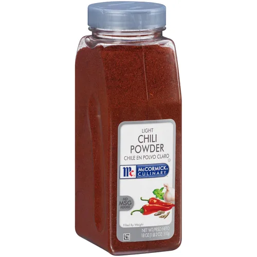 McCormick Culinary Chili en polvo ligero, 18 onzas, un recipiente de 18 onzas de chile en polvo rojo claro para cocinar, perfecto para cocinas
