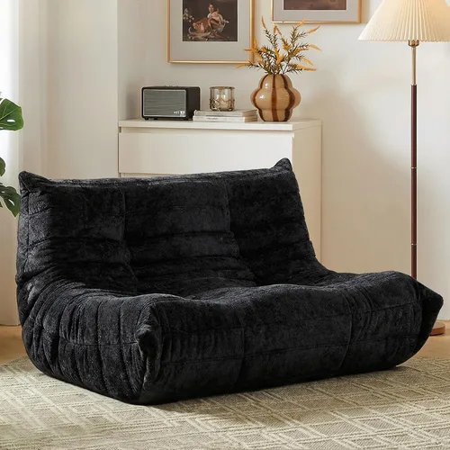 Vista 52 de HABUTWAY Puf Otomano, Reposapiés, Silla junto a la Chimenea, Sofá Puf Perezoso de Espuma Viscoelástica para Sala de Estar, Dormitorio, Dormitorio