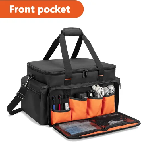 Vista 3 de Trunab Bolsa de archivos de cable para DJ con divisores ajustables, funda para laptop de 15.6 pulgadas, bolsa organizadora de conciertos