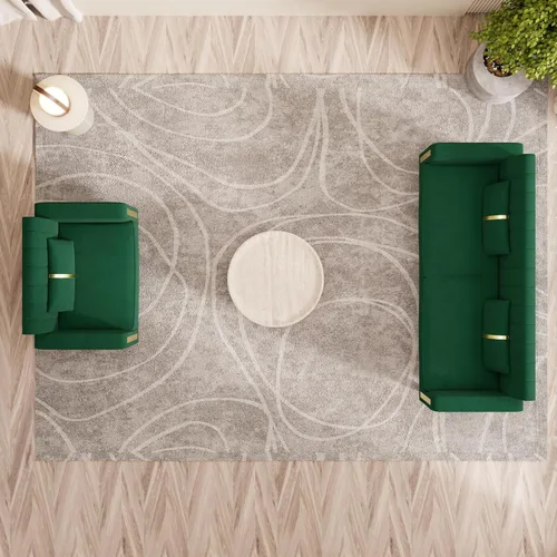 Vista 41 de Sofá moderno de terciopelo de 85.63 pulgadas con patas de metal dorado, tapizado grande de mediados de siglo, moderno, cómodo, sofás de 3 plazas