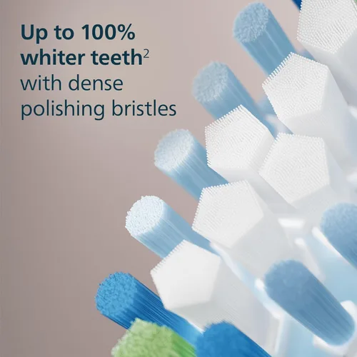 Vista 5 de Philips Sonicare C3 Two-in-One - Cabezales de cepillo de dientes eléctricos de repuesto genuino, blanco, paquete de 4 unidades de suministro para un