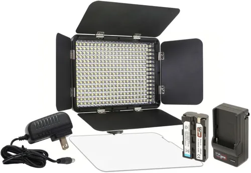 Vista 8 de Kit de luz Vidpro LED-330 para foto y video - Luz LED de panel para cámara - Luz ajustable y regulable se adapta a cámaras, videocámaras y DLSR