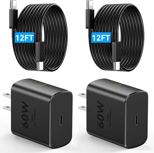 Vista 10 de 60W Super Fast Charger USB C, Type C Android Phone Charger Fast Charging Negro