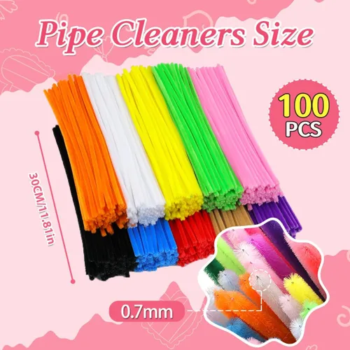 Vista 2 de Eppingwin Limpiapipas multicolor, tallos de felpilla de 12 pulgadas para manualidades, limpiapipas, suministros de manualidades para proyectos