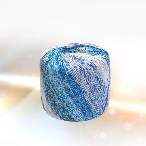 Vista 3 de Hilo de algodón suave para ganchillo: hilo azul cielo abigarrado para proyectos de tejer de bricolaje perfecto para bufandas, sombreros