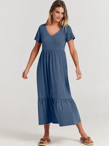 Vista 8 de ANRABESS Vestido de verano casual de manga corta con cuello en V para mujer, vestido de playa con bolsillos