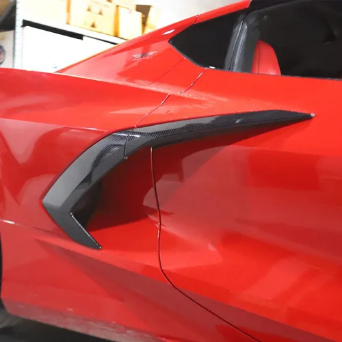 Vista 2 de crosselec Cubierta de salida de aire lateral de cuerpo exterior de fibra de carbono para Chevrolet Corvette C8 2020-2025