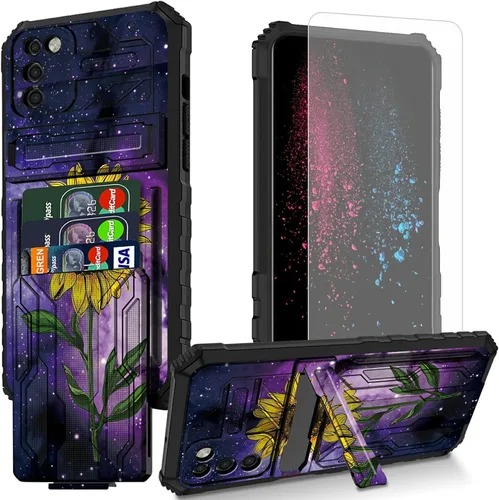 Vista 33 de Funda para teléfono Samsung Galaxy A54 con protector de pantalla, funda con ranura para tarjetas desmontable incorporada, con función atril, a