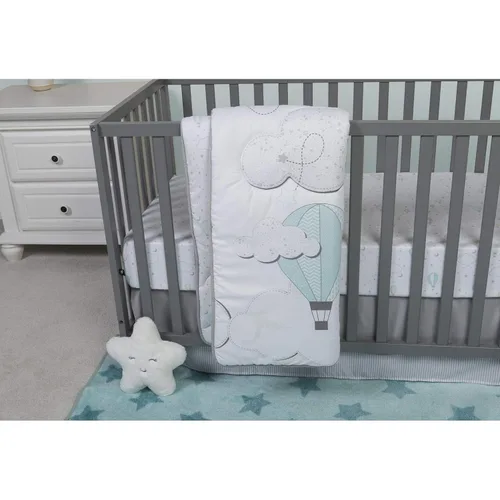 Vista 11 de Sammy & Lou Starry Dreams - Juego de ropa de cama para cuna de bebé de 4 piezas, incluye edredón, sábanas bajeras para cuna neutrales, falda de cuna