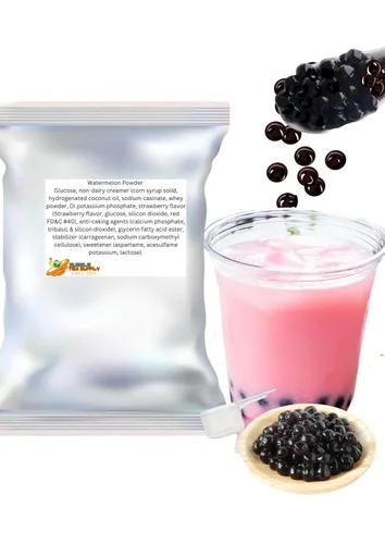 Vista 24 de Mezcla instantánea de té con leche negra para té de burbujas Boba saborizado para té con leche, mezcla de bebida instantánea de alta calidad, bolsa