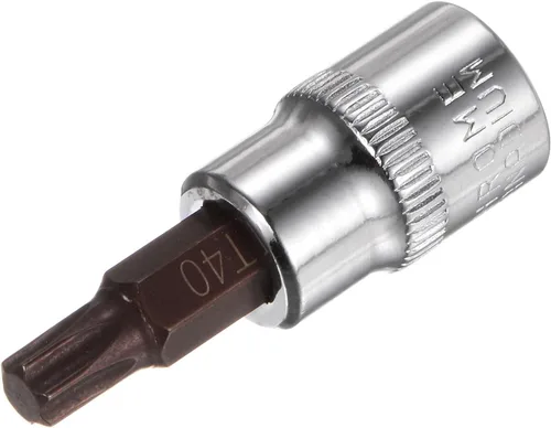 Vista 8 de uxcell Longitud del acero 180.4 ft m del zócalo S2 de la broca Torx de la impulsión de 1/2 pulgada T25