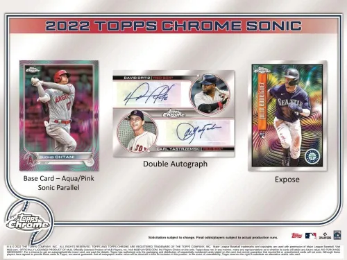 Vista 3 de Topps Chrome Sonic Lite - Caja para pasatiempos de béisbol 2022 (16 paquetes/4 tarjetas: 1#'d Refractor)