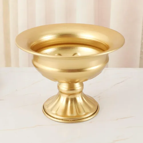 Vista 6 de 8 Piezas Jarrones Dorados para Centros de Mesa, 4.72in Centros de Mesa para Mesa Arreglo Floral de Tamaño Mini Maceta Urna de Metal para Cumpleaños