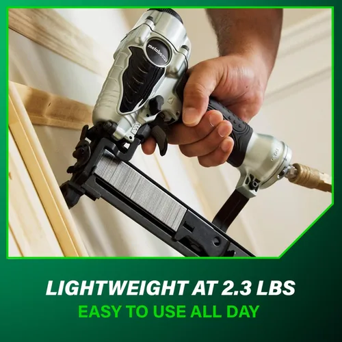 Vista 9 de Metabo HPT Engrapadora de corona estrecha, clavadoras neumáticas de potencia de preferencia profesional, engrapadora de acabado para muebles