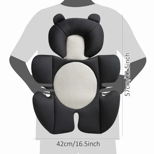 Vista 2 de G Ganen Cojín de apoyo para cochecito y asiento cómodo para bebé (oso negro)