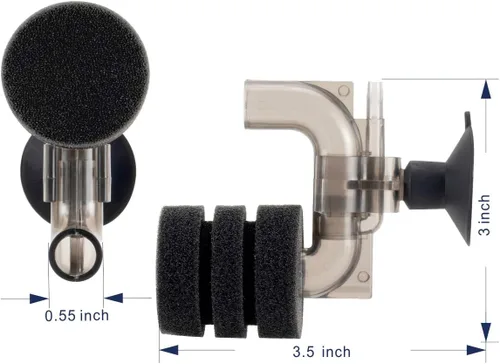 Vista 5 de hygger Super Mini Acuario Solo Filtro de Esponja para Peces Pequeñas 0.5-5 Galones