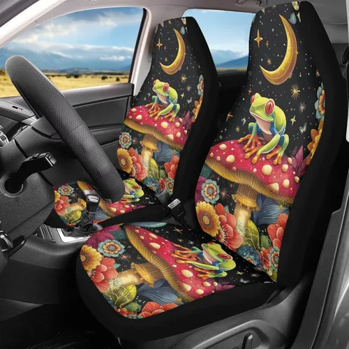 Vista 46 de Bulopur - Fundas abstractas de estilo bohemio con mandala para asientos de automóvil, juego de 2, fundas universales delgadas para asientos