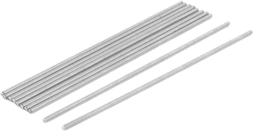 Vista 50 de uxcell M3 x 2.362 in 0.020 in Pitch 304 Varillas totalmente roscadas de acero inoxidable barra 10 piezas