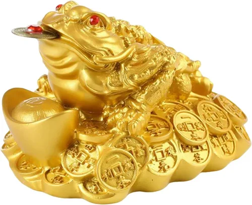 Rana de dinero Feng Shui, decoraciones de sapo de dinero de la suerte, ideal para atraer riqueza, Aureate