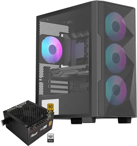 Vista 9 de Rosewill FBM-X3 Micro ATX Carcasa de Torre Media - Panel Completo de Malla, Diseño de Alto Flujo de Aire, 3X Ventiladores PWM ARGB, Fuente