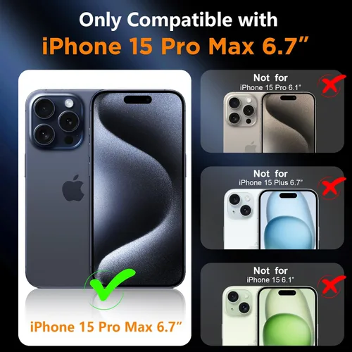 Vista 6 de Red2Fire Funda Magnética para iPhone 15 Pro Max, [Compatible con MagSafe][Protección contra Caídas de Grado Militar][Resistente a Golpes de Servicio