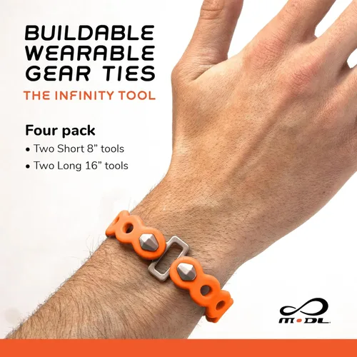 Vista 2 de MODL Infinity Tool 2.0 Correas modulares (paquete de 4) - Multiherramienta flexible, correa de engranaje, dispositivo portátil para aventuras al