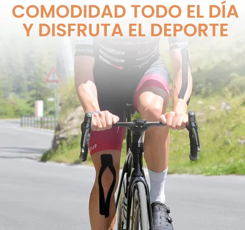 Vista 7 de OK TAPE Cinta de kinesiología, cinta atlética elástica de algodón original regular para apoyo y recuperación, cinta deportiva, rollo sin cortar de 2