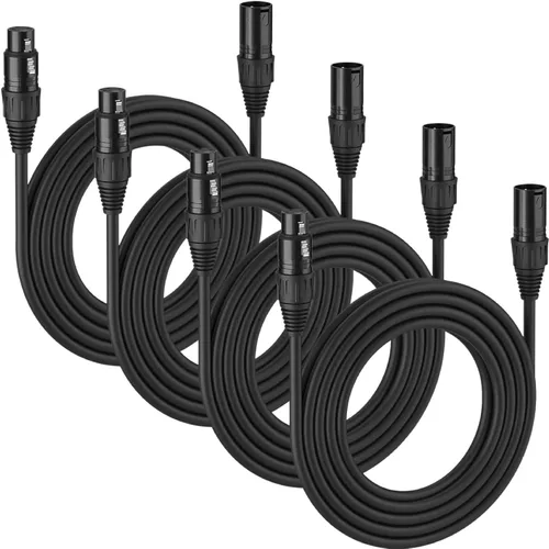 Vista 10 de MFL. Cable DMX flexible de 6.6 pies, señal de 3 pines, XLR macho a hembra, cable para iluminación de escenario, luces de DJ, impedancia de 110