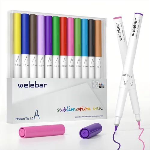 Vista 9 de Paquete de 12 bolígrafos infusibles compatibles con Cricut Maker 3/Maker 4/Maker/Explore 3/Explore 4/Air 2/Air, juego de bolígrafos de tinta