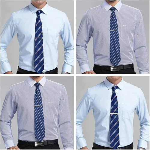 Vista 6 de Yadoca Juego de gemelos con clip de corbata para hombre corbata de corbata clips de bar camisas de negocios esmoquin regalo de boda con caja tono