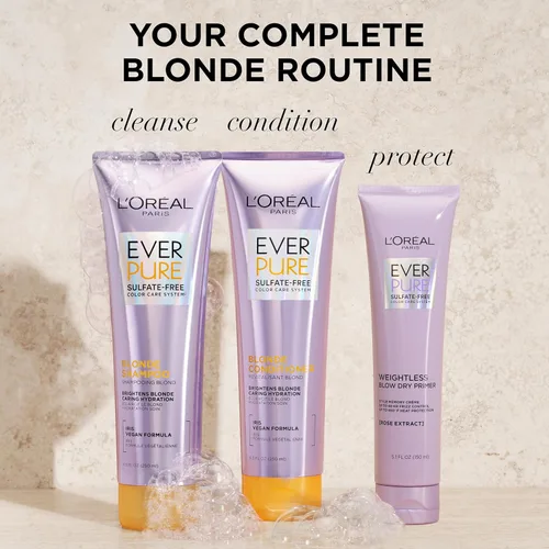 Vista 6 de L 'Oréal Paris Champú para rubios Everpure sin Sulfato, 8,5 onzas líquidas
