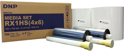 DNP Medios de impresión de 4 x 6 pulgadas para subimpresora de tinte DS-RX1HS, 700 impresiones cada rollo, 2 rollos por caja (1400 en total)