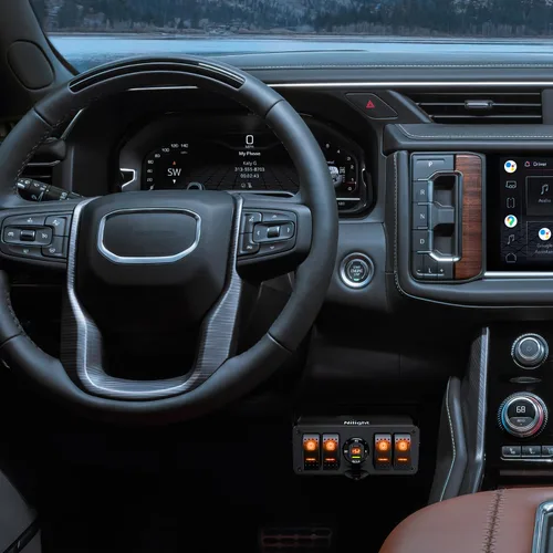 Vista 8 de Nilight Caja de interruptor basculante de 4 cuadrillas 12V SPST ON Off Interruptores de palanca PD tipo C y QC 3.0 USB Voltímetro Luz LED naranja