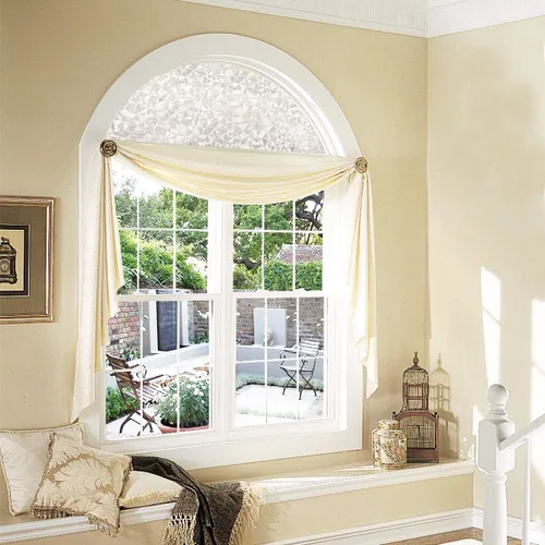 Vista 5 de película arqueada autoadhesiva para ventana Pantalla de película de ventana arqueada con textura de patrón precortado
