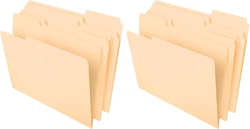 Pendaflex Carpetas de archivo, tamaño carta, 8-1/2 x 11 pulgadas, manila clásica, pestañas de corte de 1/3 en posiciones izquierda, derecha,
