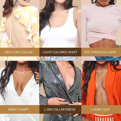 Vista 5 de Okela Cinta de pecho XL para senos grandes, cinta transpirable para levantamiento de senos, cinta atlética de levantamiento de senos con brasier