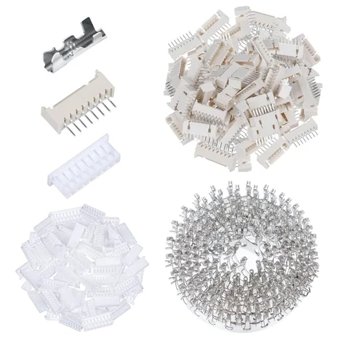 Vista 95 de CQRobot JST EL 4.5 mm de paso 2 pines conector electrónico IC macho, enchufes hembra carcasa y kit de terminales de crimpado en T macho/hembra. 50