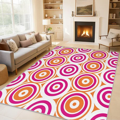 Vista 8 de 2x3 Retro Floral Throw Rugs for Entryway, Washable 70s 80s Flower Pattern Indoor Door Mat, Bedroom Kitchen Entrance, Non Slip Soft Thin, Black White