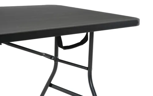 Vista 7 de COSCO Mesa de banquete plegable por la mitad de 6 pies con asa, negro