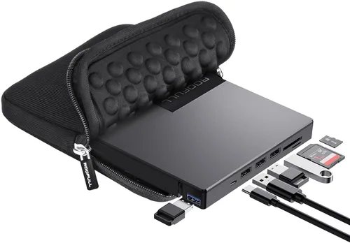 Vista 16 de Grabadora externa de CD/DVD ROOFULL +/-RW para portátil Mac, USB 3.0 y USB-C, lector/grabador de discos CD/DVD, CD-ROM portátil, reproductor de DVD