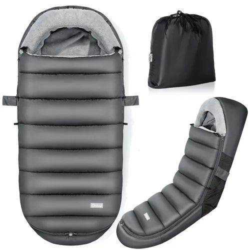 Vista 7 de IvyWind Saco para Pies de Cochecito, Saco de Invierno para Cochecito de Bebé con Cremallera Extraíble, Saco de Dormir Universal Cálido para Clima
