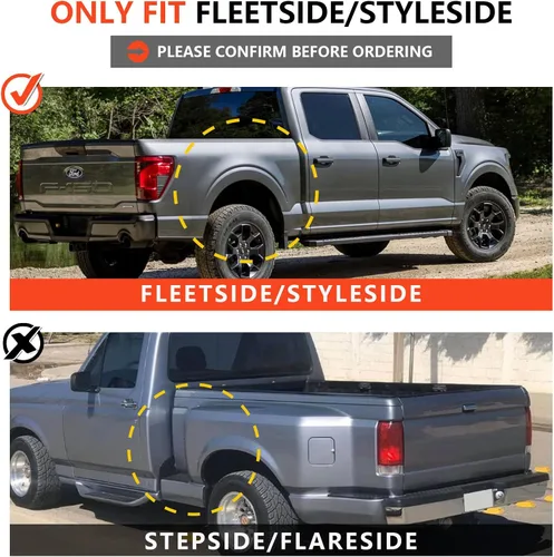 Vista 3 de Cubierta tonneau enrollable suave compatible con Ford F-250 F-350 Super Duty 1999-2016 Cubierta de caja de camión de 6.8 pies Fleetside