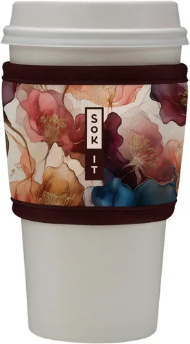 Vista 47 de Sok It HotSok Coffee & Tea - Funda de neopreno con aislamiento reutilizable (floral abstracto)