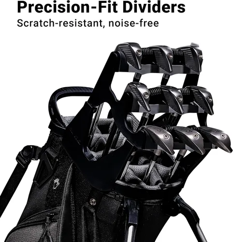 Vista 3 de ASK ECHO Golf ST-14 Bolsa híbrida con divisores de longitud completa de 14 vías y clip de putter rápido