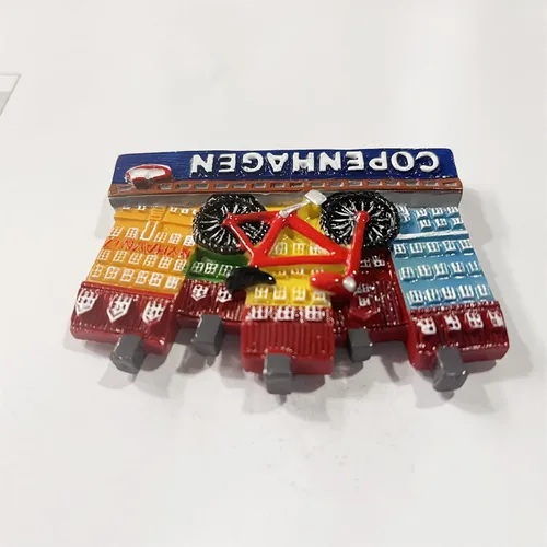 Vista 4 de Copenhagen Denmark 3D Fridge Magnet Souvenir Gift,Resin Handmade Copenhagen Refrigerator Magnet Home & Kitchen Decoration Collection