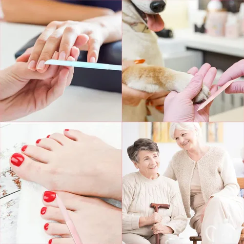 Vista 2 de Sibba 2 unidades de empujador de cutículas de uñas, removedor de cutículas de vidrio, recortador de barra reutilizable de doble extremo, lima