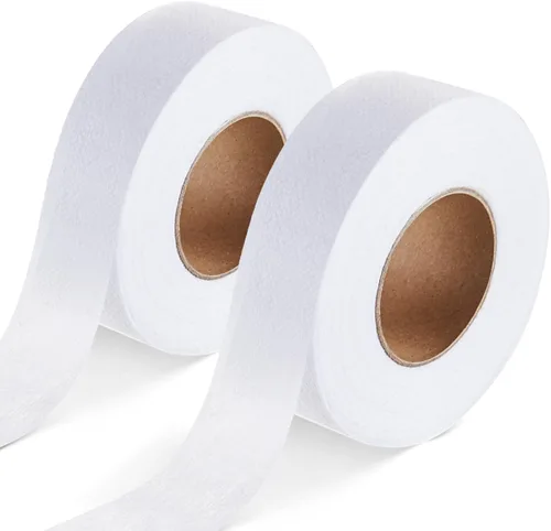 Treela 2 rollos de cinta de bateo fusible para acolchar cinta de costura blanca para arte dejar de batear coser (1 pulgada x 20 yardas)